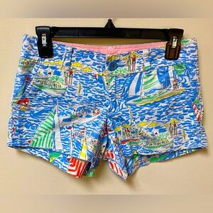 Lilly Pulitzer Callahan Short Size 00 Get Nauti Sailboat Beach Pool Shor…